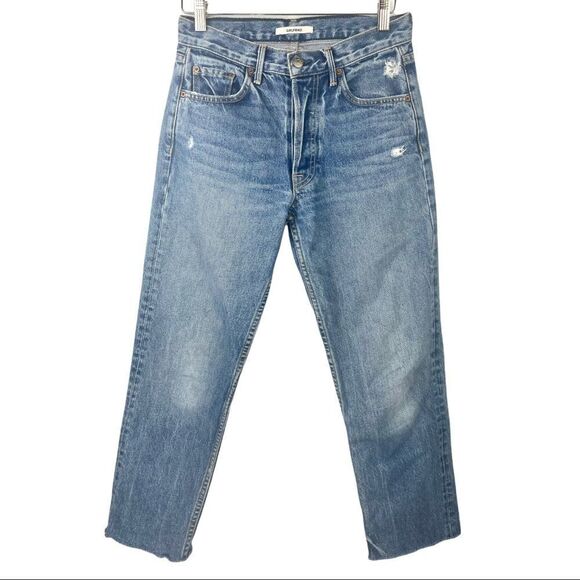 grlfrnd Helen High Rise Straight Crop with Raw Hem Size 25 - Picture 2 of 6